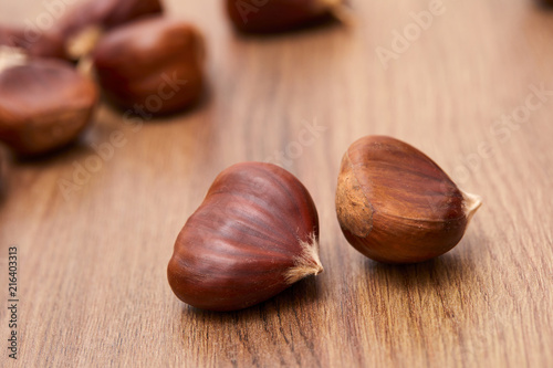 edible chestnut on the table