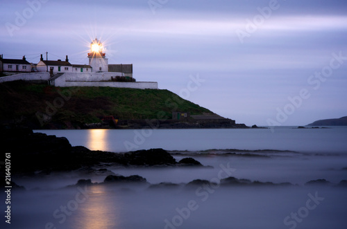 Cork's Roches Point Lighthouse at Dusk, Ireland