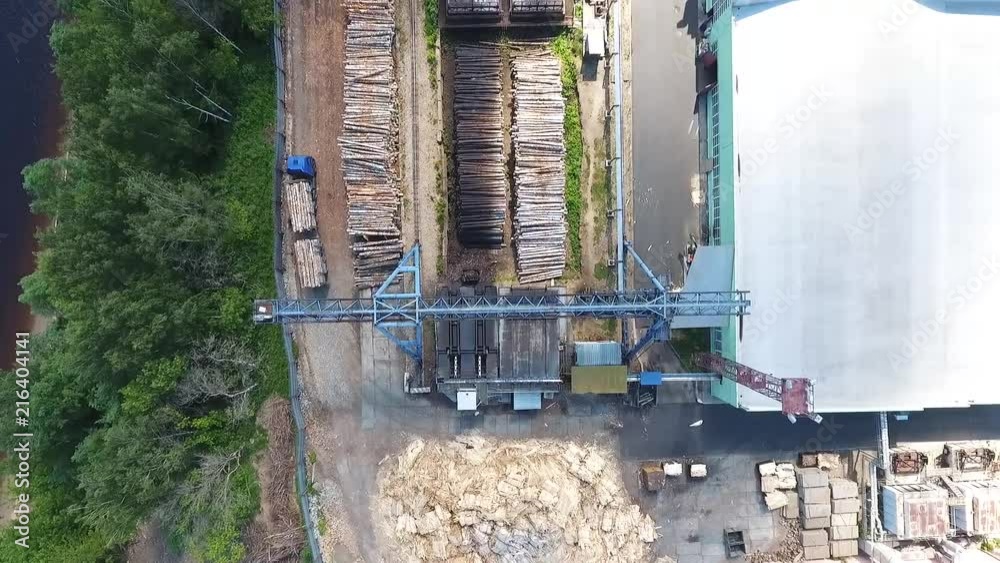 Woodworking factory top view Woodworking factory top view