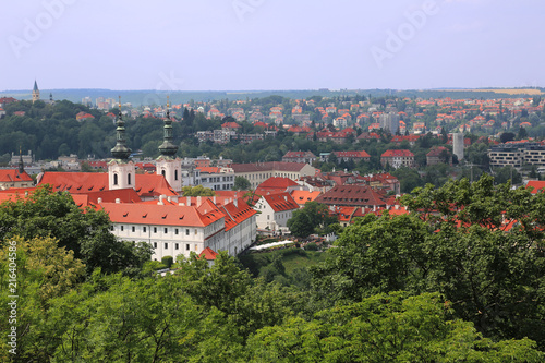 Aerial view of Strahov monastery in Prague, Czech Republic