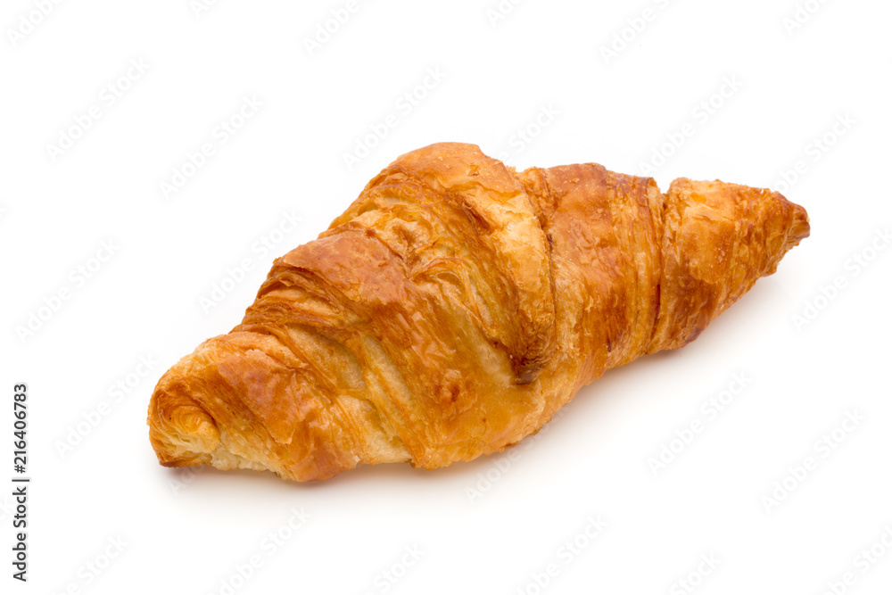 Tasty buttery croissants on the white background. Tasty buttery croissants on the white background.