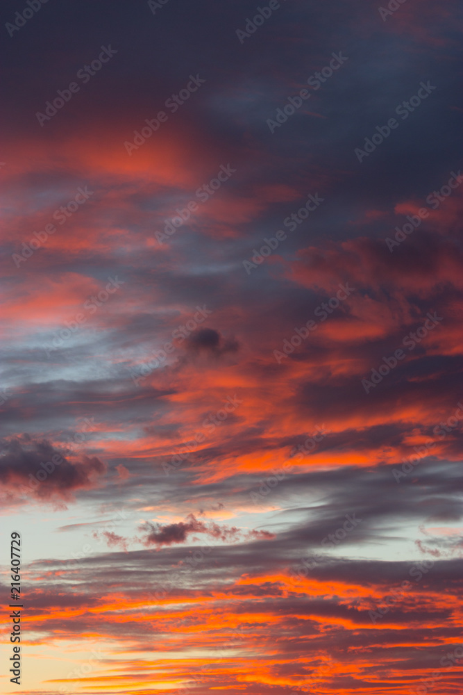 Clouds at sunset, background