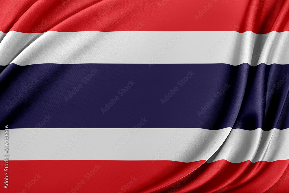 Thailand flag with a glossy silk texture.