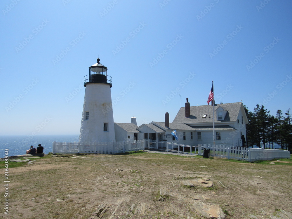 View of Pemaquid Point Lighthouse located in Bristol, Maine 
