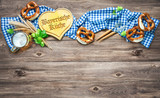 Rustic background for Oktoberfest or Bavarian specialties