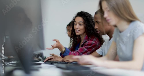 Students in a computer science class photo