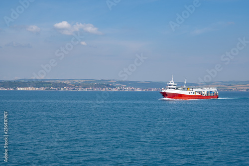 Passenger ferryboat sail in the sea