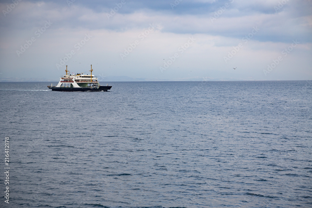 Passenger ferryboat sail in the sea