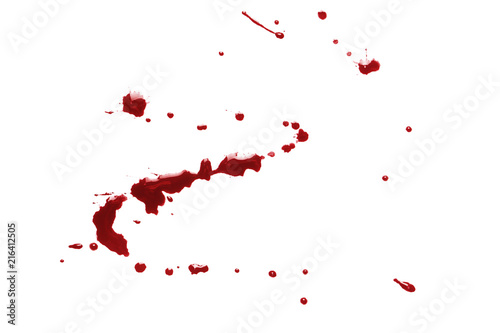Drops of blood, isolated on white background
