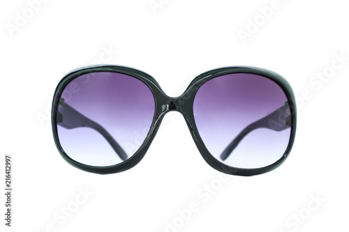 purple sunglasses on white background