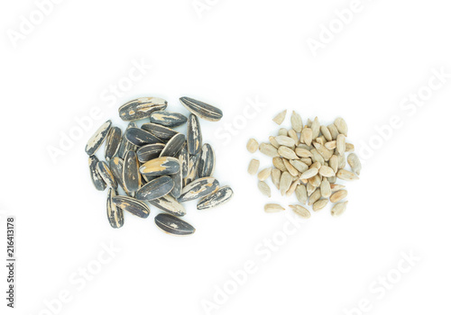 Wallpaper Mural seed sunflower top view on white background. Torontodigital.ca