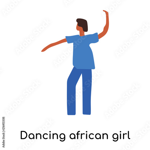 dancing african girl icon isolated on white background. Simple and editable dancing african girl icons. Modern icon vector illustration.