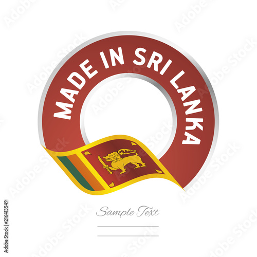 Made in Sri Lanka flag brown color label logo icon