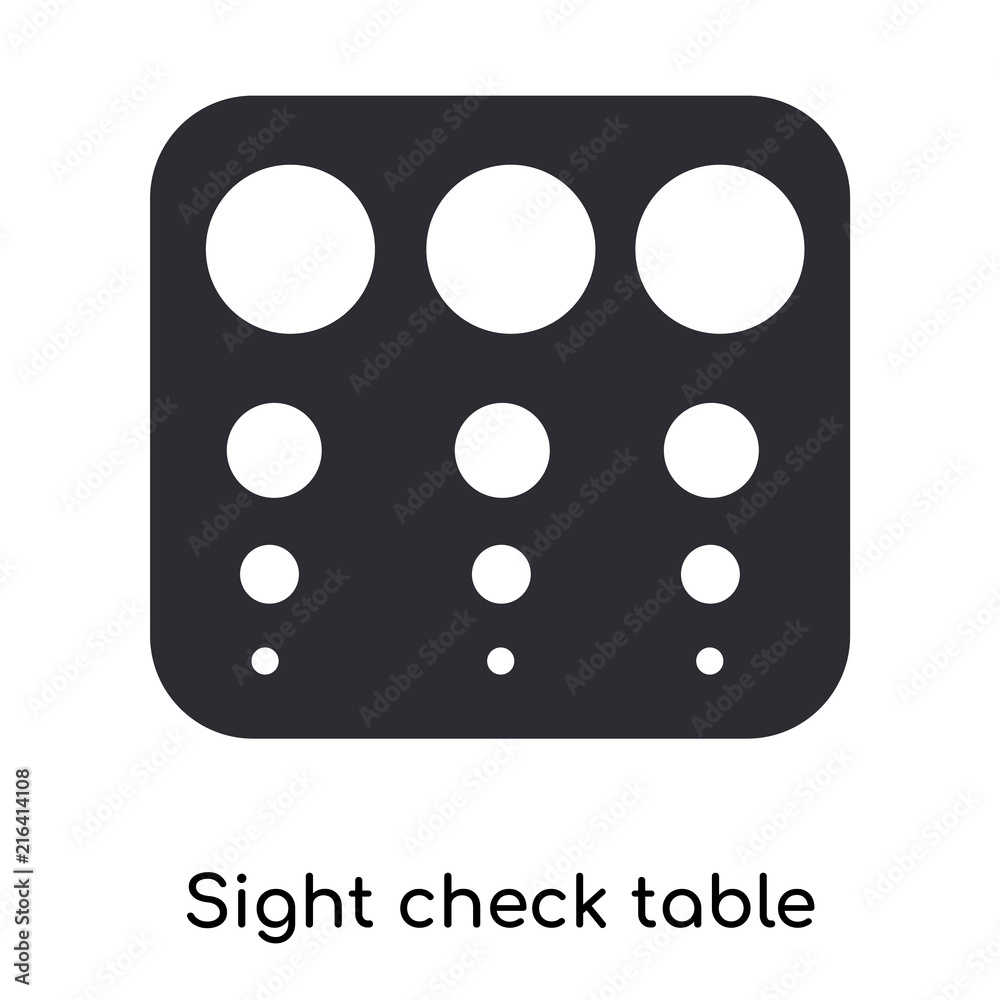 sight check table icon isolated on white background. Simple and editable sight check table icons. Modern icon vector illustration. sight check table icon isolated on white background. Simple and editable sight check table icons. Modern icon vector illustration.