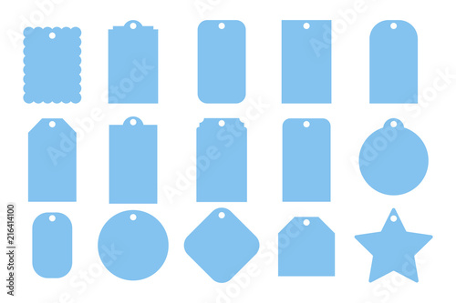 Gift tags. Set of the frames. Blank templates. Paper price tags