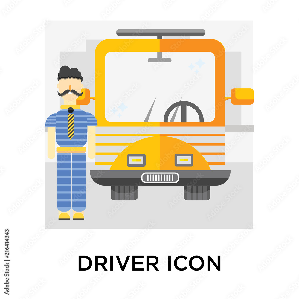 Driver icon vector sign and symbol isolated on white background, Driver logo concept Driver icon vector sign and symbol isolated on white background, Driver logo concept