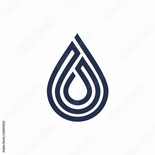 Monogram Water Drop Logo Design Concept