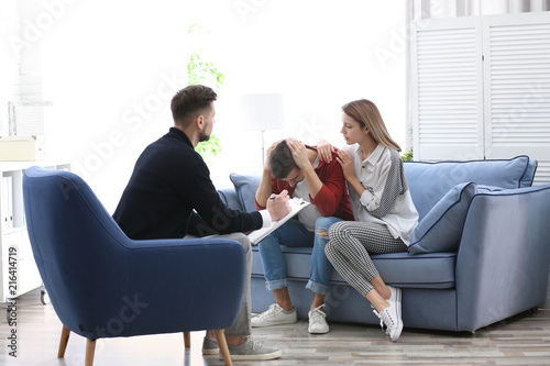 Young couple with problem at family psychologist office © New Africa