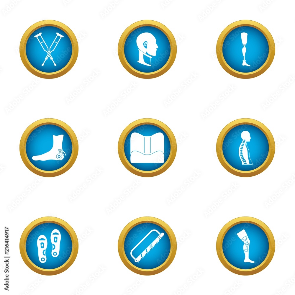 Cripple icons set. Flat set of 9 cripple vector icons for web isolated on white background Cripple icons set. Flat set of 9 cripple vector icons for web isolated on white background