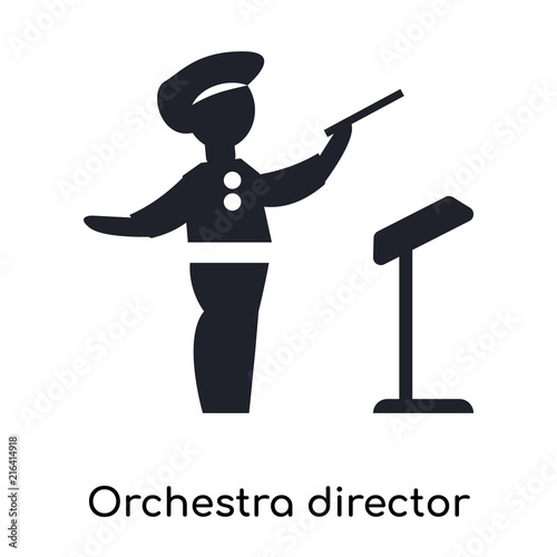 Orchestra director icon vector sign and symbol isolated on white background, Orchestra director logo concept