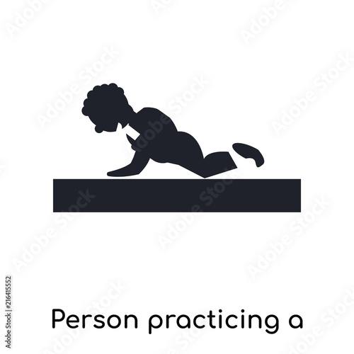 Person practicing a strengthen posture icon vector sign and symbol isolated on white background, Person practicing a strengthen posture logo concept
