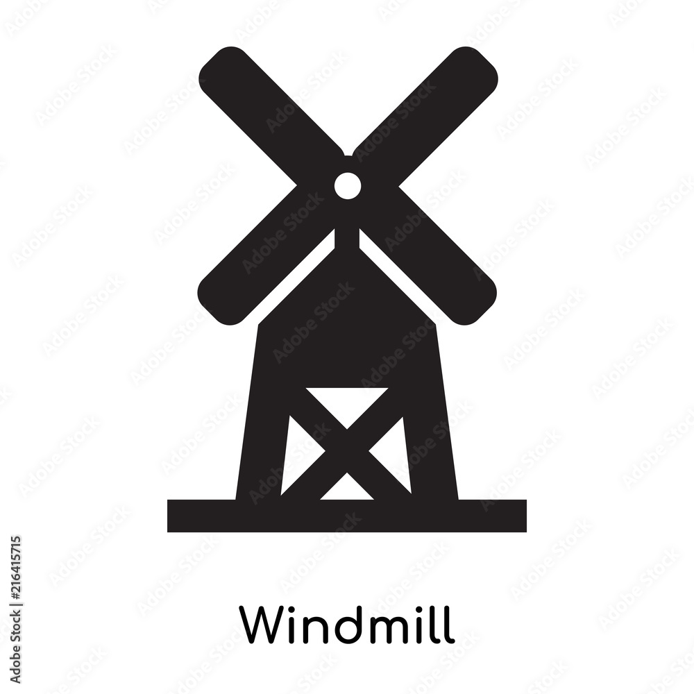 Windmill icon vector sign and symbol isolated on white background, Windmill logo concept Windmill icon vector sign and symbol isolated on white background, Windmill logo concept