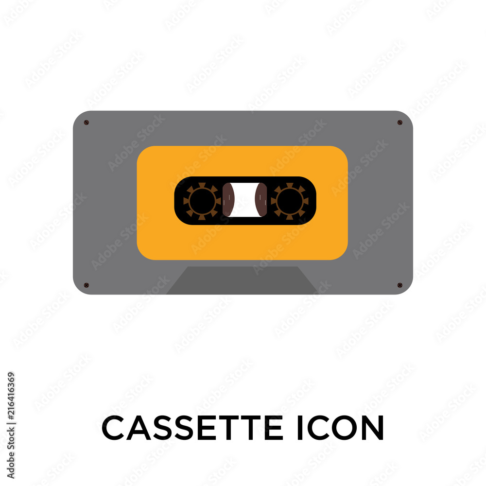 Obraz premium cassette icon isolated on white background. Simple and editable cassette icons. Modern icon vector illustration.
