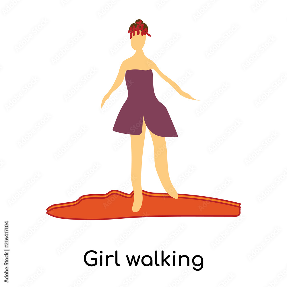 girl walking icon isolated on white background. Simple and editable girl walking icons. Modern icon vector illustration.