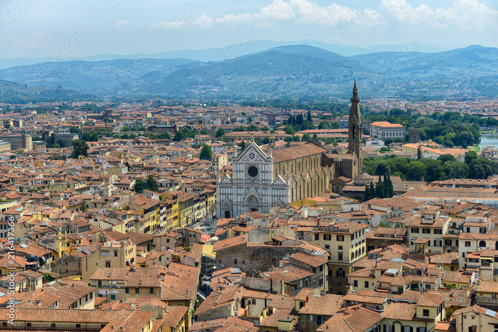Beautiful view of Florence from Palazzo Vecchio in Florence, Italy