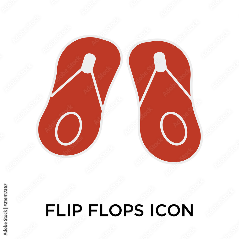 Fototapeta premium flip flops icons isolated on white background. Modern and editable flip flops icon. Simple icon vector illustration.