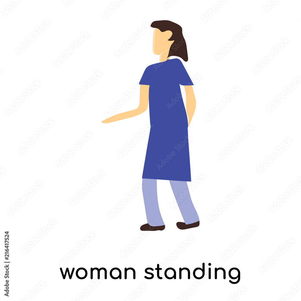 woman standing icon isolated on white background. Simple and editable woman standing icons. Modern icon vector illustration.