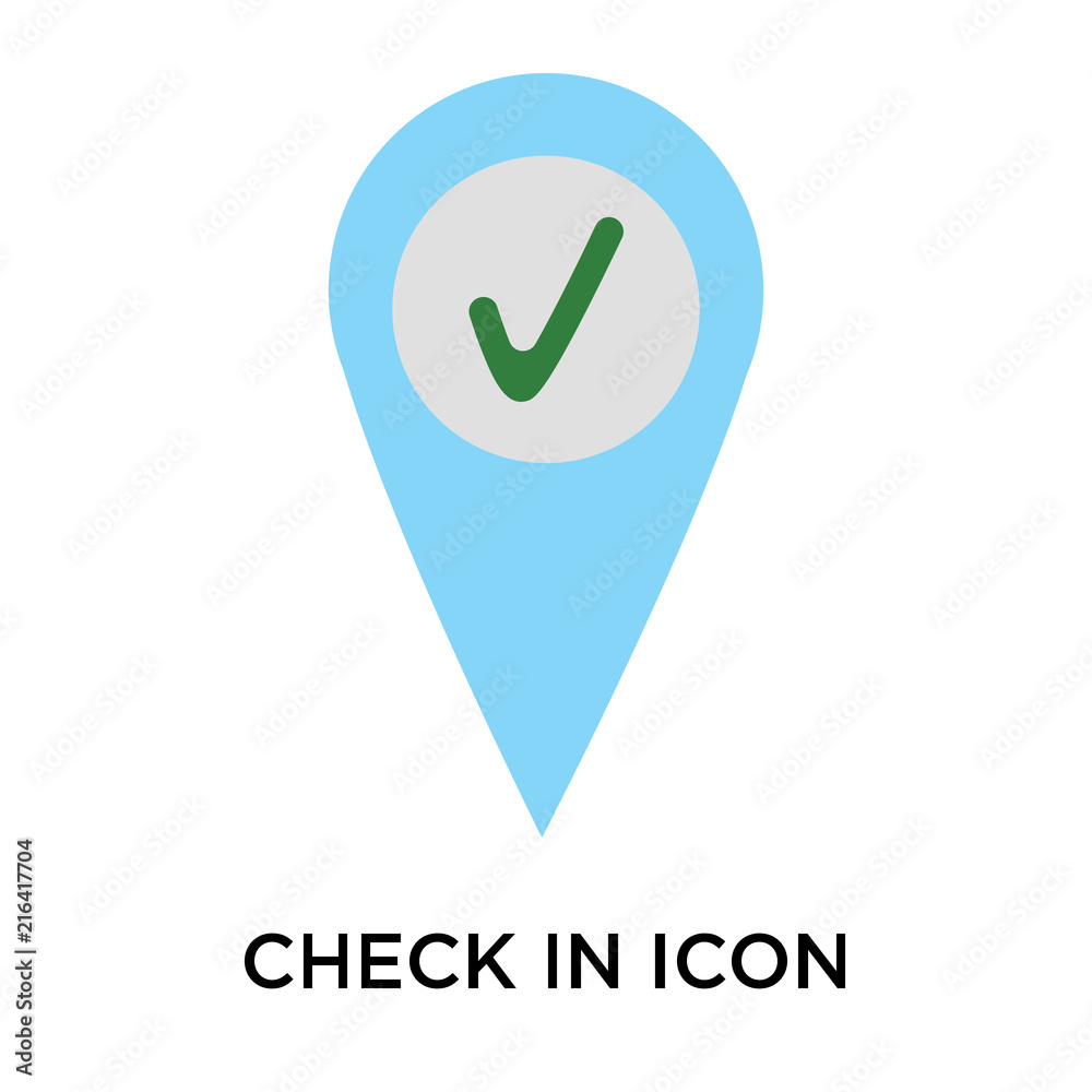 Check In Vector check in icons isolated on white background. Modern and editable check ...