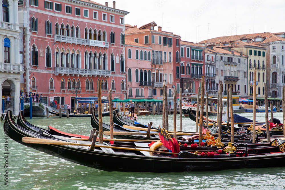 VENICE, ITALY: The gondolier floats in the Venetian lagoon.