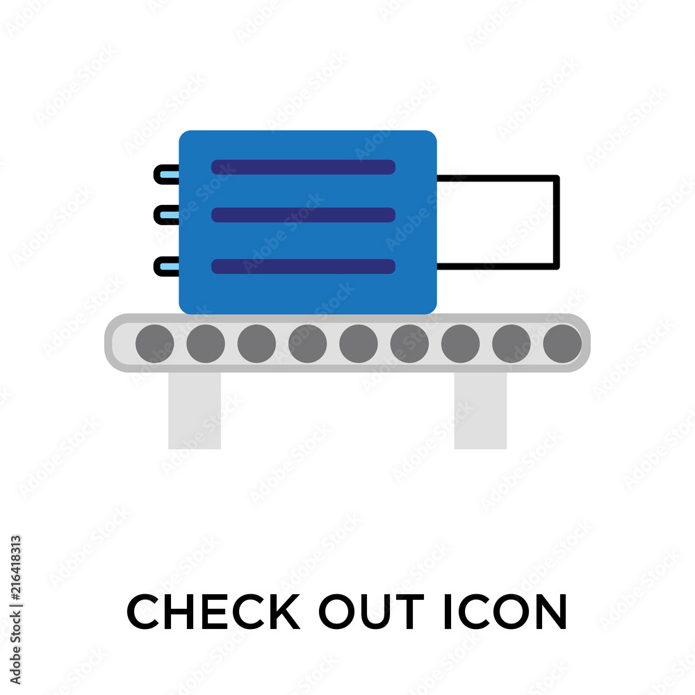 check out icons isolated on white background. Modern and editable check out icon. Simple icon vector illustration. check out icons isolated on white background. Modern and editable check out icon. Simple icon vector illustration.