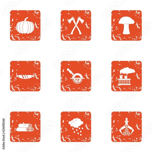 Billet icons set. Grunge set of 9 billet vector icons for web isolated on white background