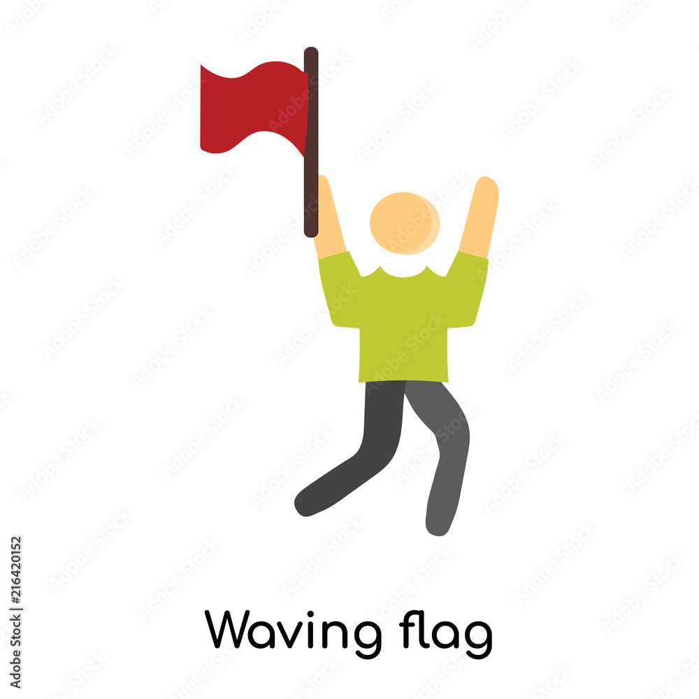 waving flag icon isolated on white background. Simple and editable waving flag icons. Modern icon vector illustration.