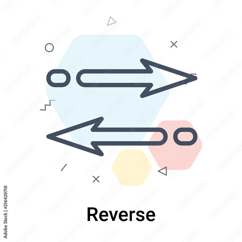 Reverse icon vector sign and symbol isolated on white background, Reverse logo concept