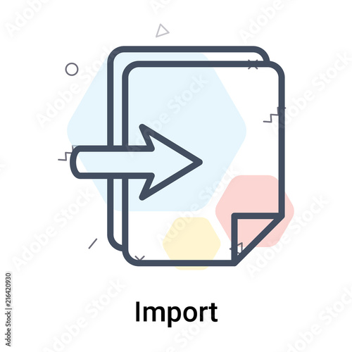 Import icon vector sign and symbol isolated on white background, Import logo concept