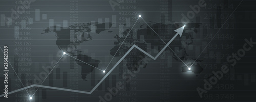 Business candle stick graph chart of stock market investment trading . Bullish point, Trend of graph. Vector illustration