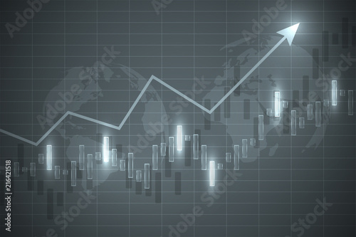 Business candle stick graph chart of stock market investment trading. Trend of graph. Vector illustration