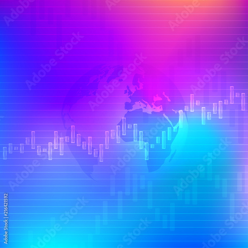 Business candle stick graph chart of stock market investment trading. Trend of graph. Vector illustration