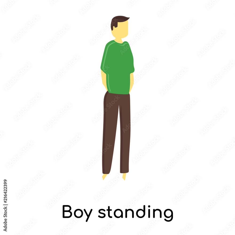 boy standing icon isolated on white background. Simple and editable boy standing icons. Modern icon vector illustration.