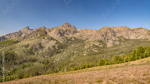 Seven Devils recreation area mountain range in Idaho summer time