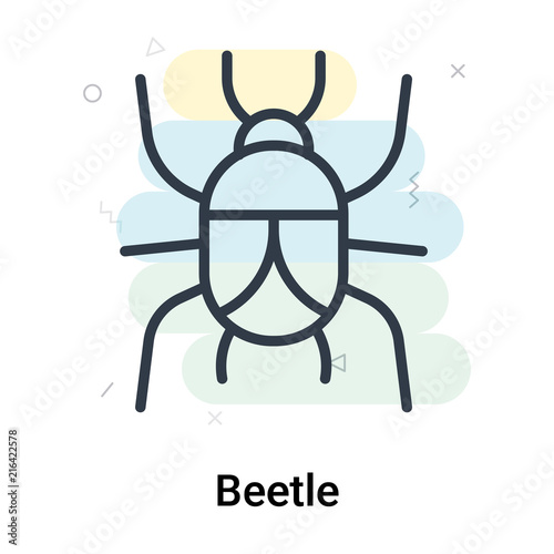 Beetle icon vector sign and symbol isolated on white background, Beetle logo concept