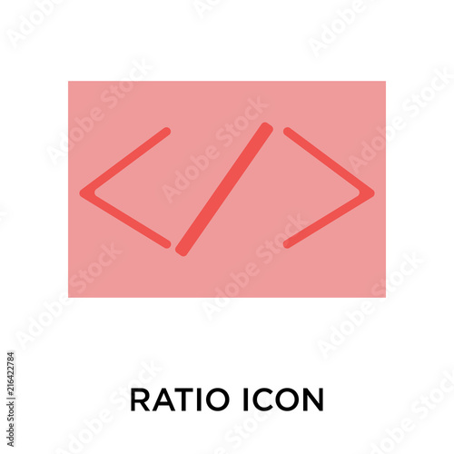 ratio icon isolated on white background. Modern and editable ratio icon. Simple icons vector illustration.