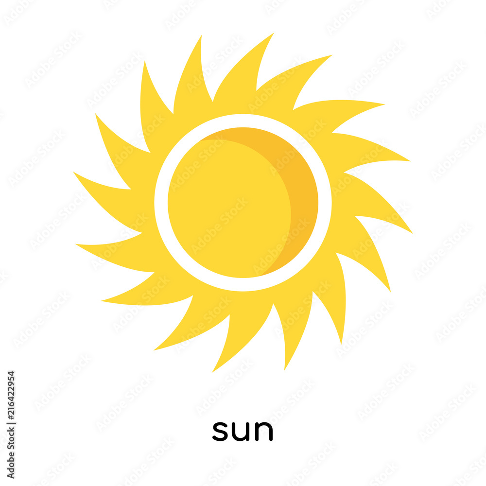 Fototapeta premium sun icon vector sign and symbol isolated on white background, sun logo concept