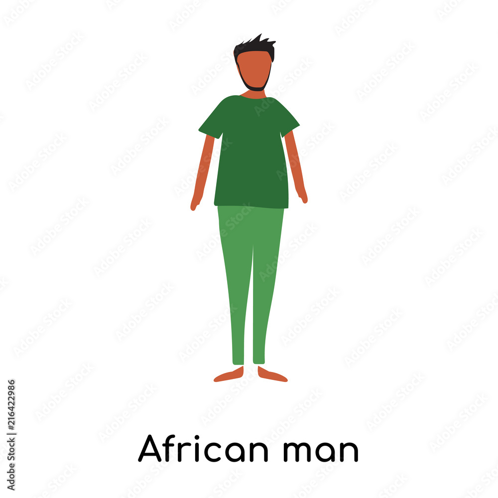 african man icon isolated on white background. Simple and editable african man icons. Modern icon vector illustration.