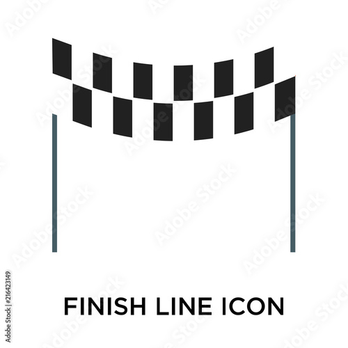 Finish line icon vector sign and symbol isolated on white background, Finish line logo concept