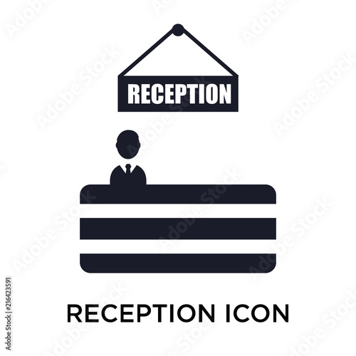 Reception icon vector sign and symbol isolated on white background, Reception logo concept