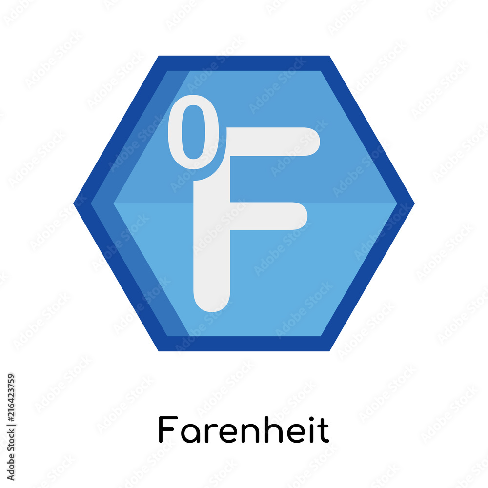 Farenheit icon vector sign and symbol isolated on white background, Farenheit logo concept